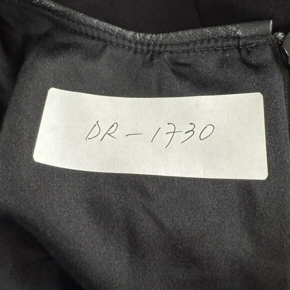 Eileen Fisher Ponte Dress Large Black Sleeveless Leather Trim NWT‎ DR-1730 - Picture 2 of 12
